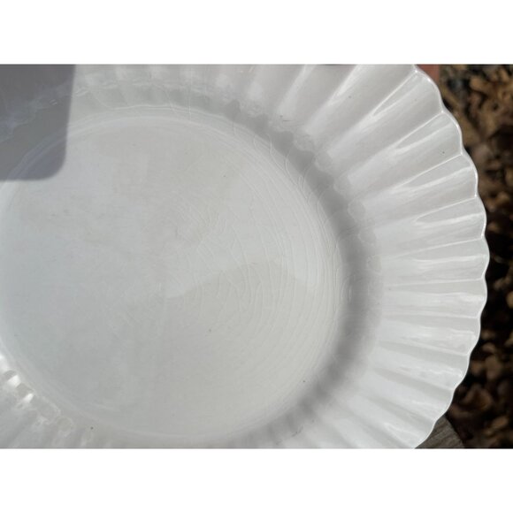 J&G Meakin Chatsworth Ironstone Dinner Plates Set Of 3 Vintage White Ribbed Desi - Picture 4 of 15